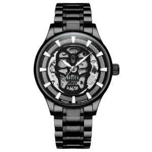 Reloj Kosmo K820F SKULL Automático Color Negro Indicadores Blancos