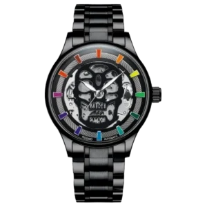 Reloj Kosmo K820F SKULL Automático Color Negro Indicadores Multicolor